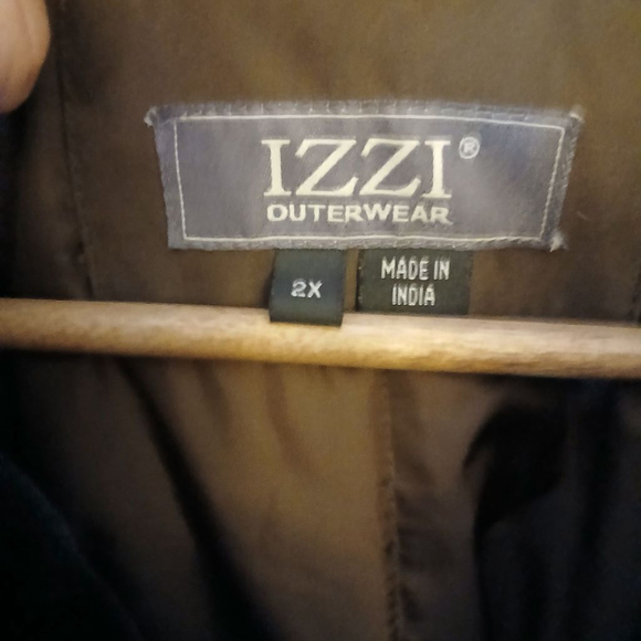 Izzi Womens Leather Jacket Brown Size 2X Warm Comfortable Front Pockets Zipper - Picture 6 of 8